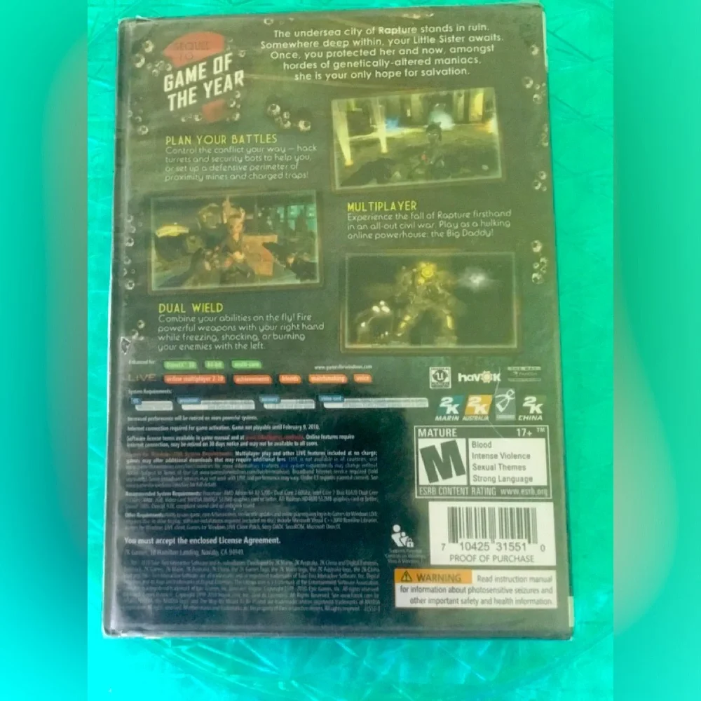 Bioshock 2 Games for Windows PC DVD Factory Sealed NEW in Shrinkwrap NI…